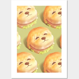 Smile Dog Burger Pattern Posters and Art